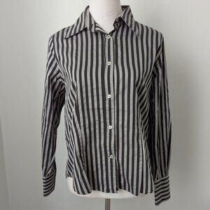 Katharine Hamnett London Long Sleeve Striped Button Down Blouse